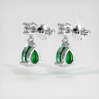 Accent Stones Emerald Earrings 1.12 Ct.Tw.Total Carat Weight, Platinum 950 Preview