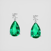 <span>9.02</span>&nbsp;<span class="tooltip-light">Ct.Tw.<span class="tooltiptext">Total Carat Weight</span></span> Emerald Earrings, Platinum 950 1