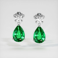 Emerald Earrings 3.02 Ct.Tw.Total Carat Weight, Platinum 950 Preview