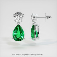 Emerald Earrings 3.02 Ct.Tw.Total Carat Weight, Platinum 950 Preview