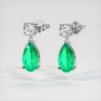 <span>1.46</span>&nbsp;<span class="tooltip-light">Ct.Tw.<span class="tooltiptext">Total Carat Weight</span></span> Emerald Earrings, Platinum 950 3