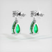 <span>1.46</span>&nbsp;<span class="tooltip-light">Ct.Tw.<span class="tooltiptext">Total Carat Weight</span></span> Emerald Earrings, Platinum 950 4