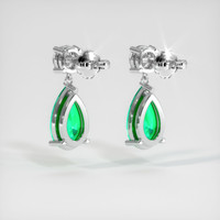 <span>2.86</span>&nbsp;<span class="tooltip-light">Ct.Tw.<span class="tooltiptext">Total Carat Weight</span></span> Emerald Earrings, Platinum 950 4