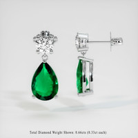 Emerald Earrings 2.53 Ct.Tw.Total Carat Weight, Platinum 950 Preview