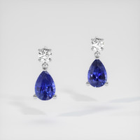 0.96 Ct.Tw. Blue Sapphire Earrings, Platinum 950 1