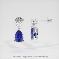 0.96 Ct.Tw. Blue Sapphire Earrings, Platinum 950 2