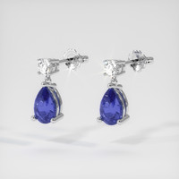 0.96 Ct.Tw. Blue Sapphire Earrings, Platinum 950 3