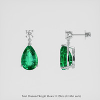 <span>6.08</span> <span class="tooltip-light">Ct.Tw.<span class="tooltiptext">Total Carat Weight</span></span> Emerald Earrings, Platinum 950 2
