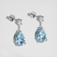 <span>1.17</span>&nbsp;<span class="tooltip-light">Ct.Tw.<span class="tooltiptext">Total Carat Weight</span></span> Blue Aquamarine Earrings, Platinum 950 3
