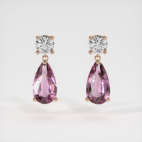 3.48 Ct.Tw. Gemstone Earrings, 14K Rose Gold 1