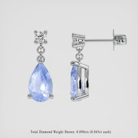 <span>1.65</span>&nbsp;<span class="tooltip-light">Ct.Tw.<span class="tooltiptext">Total Carat Weight</span></span> Blue Sapphire Earrings, 14K White Gold 2