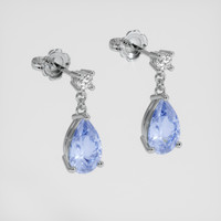 <span>1.65</span> <span class="tooltip-light">Ct.Tw.<span class="tooltiptext">Total Carat Weight</span></span> Blue Sapphire Earrings, 14K White Gold 3