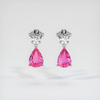 <span>2.22</span>&nbsp;<span class="tooltip-light">Ct.Tw.<span class="tooltiptext">Total Carat Weight</span></span> Sapphire Earrings, 14K White Gold 1