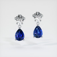 <span>2.54</span>&nbsp;<span class="tooltip-light">Ct.Tw.<span class="tooltiptext">Total Carat Weight</span></span> Sapphire Earrings, 14K White Gold 1