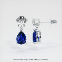 <span>2.54</span>&nbsp;<span class="tooltip-light">Ct.Tw.<span class="tooltiptext">Total Carat Weight</span></span> Sapphire Earrings, 14K White Gold 2