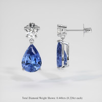 <span>3.01</span>&nbsp;<span class="tooltip-light">Ct.Tw.<span class="tooltiptext">Total Carat Weight</span></span> Sapphire Earrings, 14K White Gold 2
