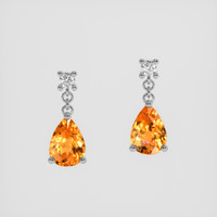 <span>1.95</span> <span class="tooltip-light">Ct.Tw.<span class="tooltiptext">Total Carat Weight</span></span> Orange Spessartite Garnet Earrings, 14K White Gold 1