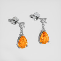 <span>1.95</span> <span class="tooltip-light">Ct.Tw.<span class="tooltiptext">Total Carat Weight</span></span> Orange Spessartite Garnet Earrings, 14K White Gold 3