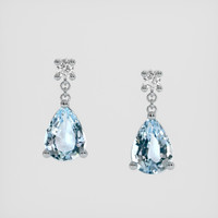 <span>1.17</span> <span class="tooltip-light">Ct.Tw.<span class="tooltiptext">Total Carat Weight</span></span> Blue Aquamarine Earrings, 14K White Gold 1