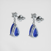 <span>3.19</span> <span class="tooltip-light">Ct.Tw.<span class="tooltiptext">Total Carat Weight</span></span> Blue Sapphire Earrings, 18K White Gold 4