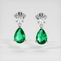Emerald Earrings 1.12 Ct.Tw.Total Carat Weight, 18K White Gold Preview