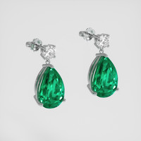 <span>9.02</span>&nbsp;<span class="tooltip-light">Ct.Tw.<span class="tooltiptext">Total Carat Weight</span></span> Emerald Earrings, 18K White Gold 3