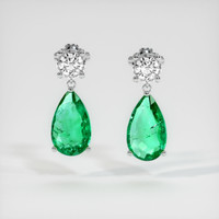 <span>2.86</span>&nbsp;<span class="tooltip-light">Ct.Tw.<span class="tooltiptext">Total Carat Weight</span></span> Emerald Earrings, 18K White Gold 1