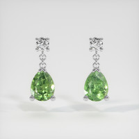 <span>2.20</span>&nbsp;<span class="tooltip-light">Ct.Tw.<span class="tooltiptext">Total Carat Weight</span></span> Gemstone Earrings, 18K White Gold 1