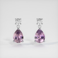 <span>1.41</span>&nbsp;<span class="tooltip-light">Ct.Tw.<span class="tooltiptext">Total Carat Weight</span></span> Sapphire Earrings, 18K White Gold 1