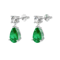 <span>1.55</span>&nbsp;<span class="tooltip-light">Ct.Tw.<span class="tooltiptext">Total Carat Weight</span></span> Emerald Earrings, 18K White Gold 3