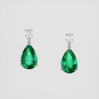 <span>6.08</span>&nbsp;<span class="tooltip-light">Ct.Tw.<span class="tooltiptext">Total Carat Weight</span></span> Emerald Earrings, 18K White Gold 1