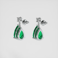 <span>6.08</span>&nbsp;<span class="tooltip-light">Ct.Tw.<span class="tooltiptext">Total Carat Weight</span></span> Emerald Earrings, 18K White Gold 4