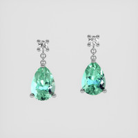 <span>1.33</span>&nbsp;<span class="tooltip-light">Ct.Tw.<span class="tooltiptext">Total Carat Weight</span></span> Emerald Earrings, 18K White Gold 1