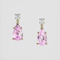 <span>5.20</span> <span class="tooltip-light">Ct.Tw.<span class="tooltiptext">Total Carat Weight</span></span> Purplish Pink Kunzite Earrings, 14K Yellow Gold 1