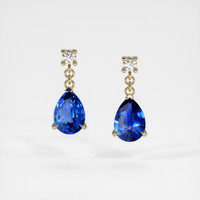 <span>1.54</span>&nbsp;<span class="tooltip-light">Ct.Tw.<span class="tooltiptext">Total Carat Weight</span></span> Blue Sapphire Earrings, 14K Yellow Gold 1