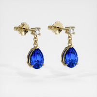 <span>1.54</span> <span class="tooltip-light">Ct.Tw.<span class="tooltiptext">Total Carat Weight</span></span> Blue Sapphire Earrings, 14K Yellow Gold 3
