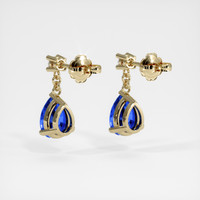<span>1.54</span> <span class="tooltip-light">Ct.Tw.<span class="tooltiptext">Total Carat Weight</span></span> Blue Sapphire Earrings, 14K Yellow Gold 4