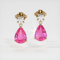 <span>2.22</span>&nbsp;<span class="tooltip-light">Ct.Tw.<span class="tooltiptext">Total Carat Weight</span></span> Sapphire Earrings, 14K Yellow Gold 1