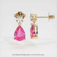 <span>2.22</span>&nbsp;<span class="tooltip-light">Ct.Tw.<span class="tooltiptext">Total Carat Weight</span></span> Sapphire Earrings, 14K Yellow Gold 2