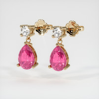 <span>2.22</span>&nbsp;<span class="tooltip-light">Ct.Tw.<span class="tooltiptext">Total Carat Weight</span></span> Sapphire Earrings, 14K Yellow Gold 3