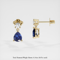1.38 Ct.Tw. Blue Sapphire Earrings, 14K Yellow Gold 2