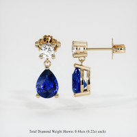 2.54 Ct.Tw. Blue Sapphire Earrings, 14K Yellow Gold 2