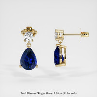 1.56 Ct.Tw. Blue Sapphire Earrings, 14K Yellow Gold 2