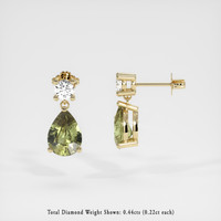 3.20 Ct.Tw. Green Sapphire Earrings, 14K Yellow Gold 2