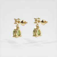 3.20 Ct.Tw. Green Sapphire Earrings, 14K Yellow Gold 4