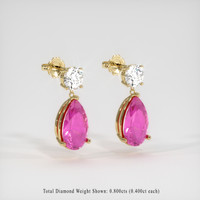 4.08 Ct.Tw. Pink Sapphire Earrings, 14K Yellow Gold 3
