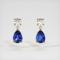 1.68 Ct.Tw. Blue Sapphire Earrings, 14K Yellow Gold 1