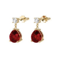 2.20 Ct.Tw. Ruby Earrings, 14K Yellow Gold 3