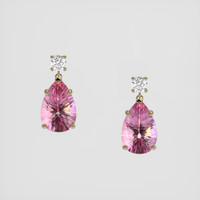 <span>7.53</span> <span class="tooltip-light">Ct.Tw.<span class="tooltiptext">Total Carat Weight</span></span> Pink Topaz Earrings, 14K Yellow Gold 1
