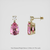 <span>7.53</span> <span class="tooltip-light">Ct.Tw.<span class="tooltiptext">Total Carat Weight</span></span> Pink Topaz Earrings, 14K Yellow Gold 2